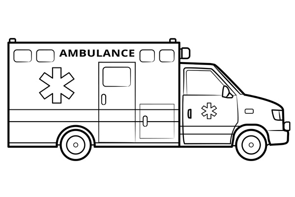 Coloriage ambulance à imprimer