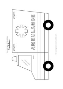 Coloriage ambulance facile