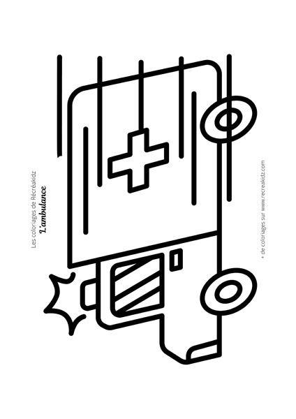 Coloriage ambulance maternelle