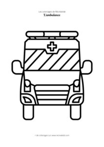 Coloriage ambulance vue de face