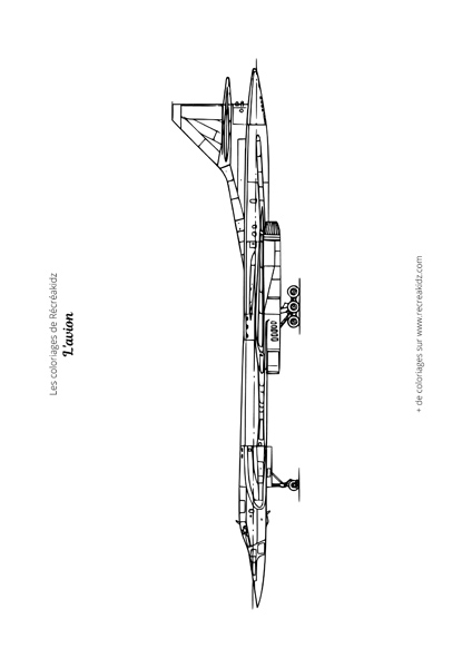 Coloriage avion de chasse réaliste