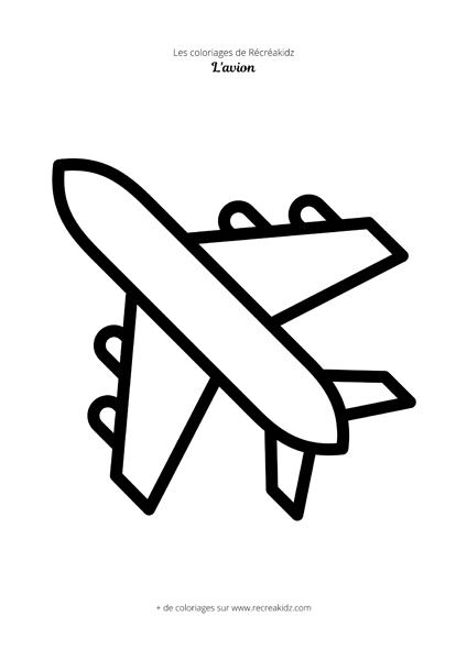 Coloriage Avion Imprimer En PDF Dessin D avion Colorier Gratuit