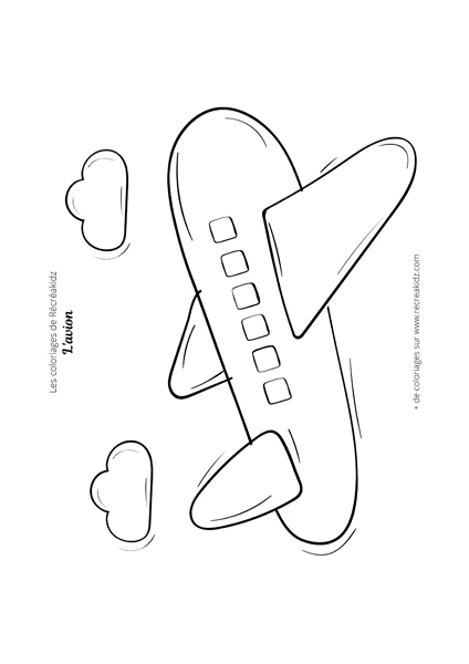 Coloriage avion pour enfant