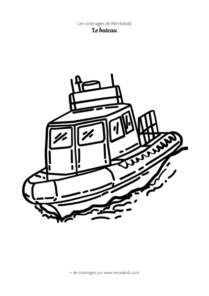 Coloriage bateau de sauvetage