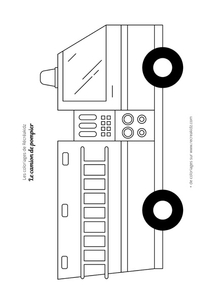 Coloriage camion de pompiers cp