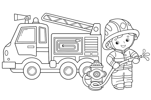 Coloriage camion de pompier gratuit