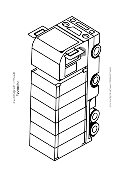 Coloriage camion facile