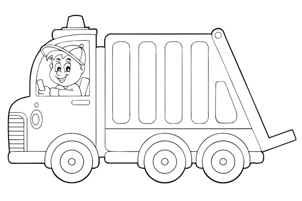 Coloriage camion poubelle benne gratuit