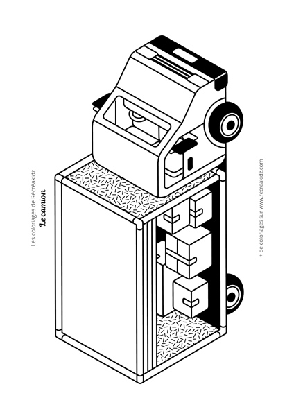 Coloriage fourgon de livraison