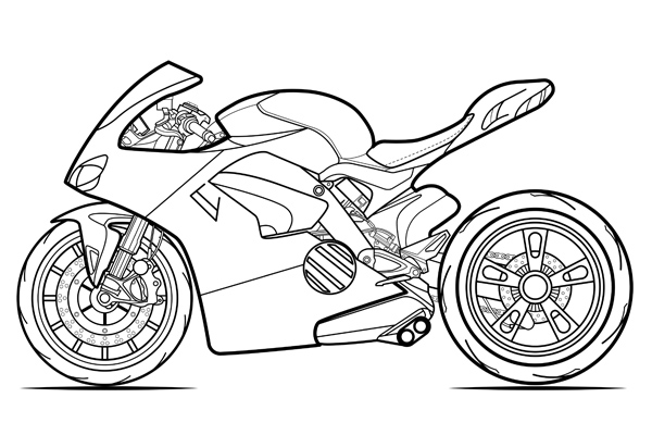 Coloriage moto à imprimer