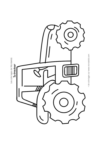 Coloriage tracteur facile