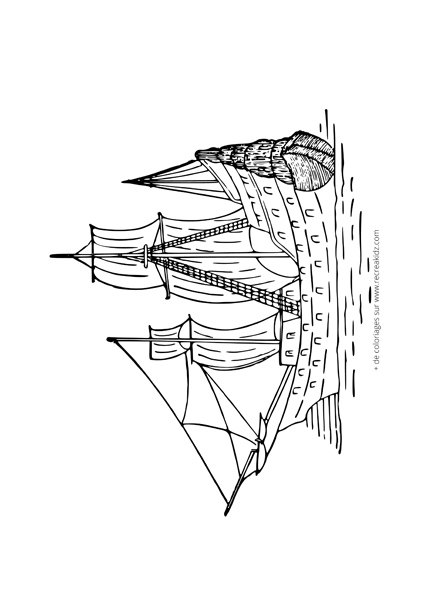 Coloriage voilier difficile