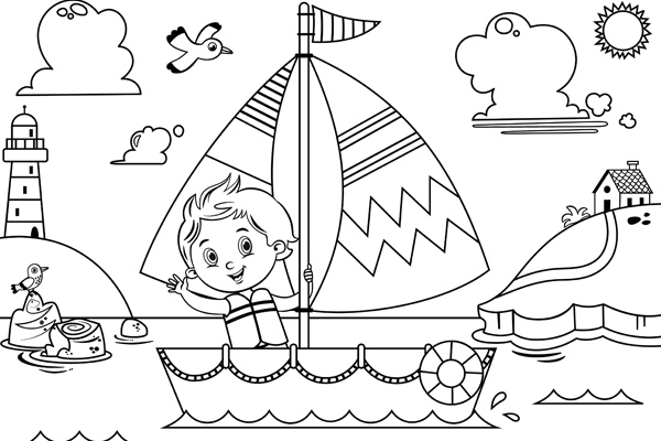 Coloriage voilier gratuit