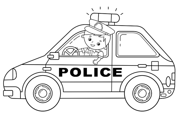 Coloriage voiture de police à imprimer