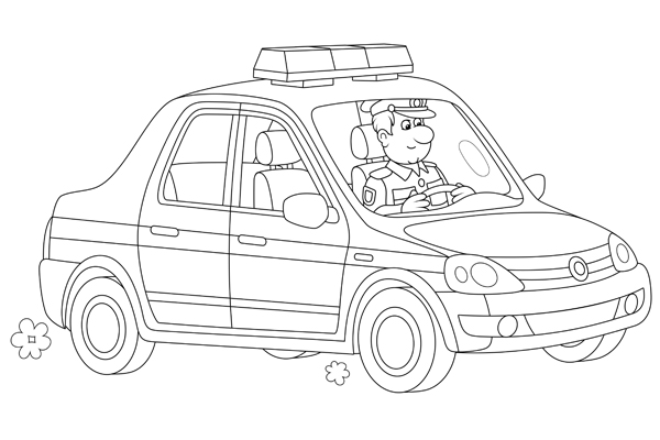 Coloriage voiture de police gratuit