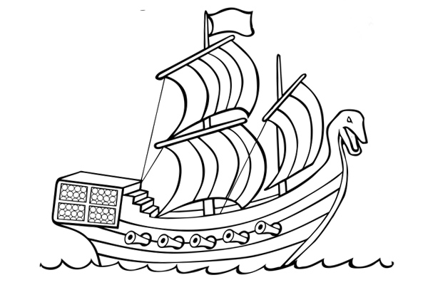 Dessin bateau à colorier