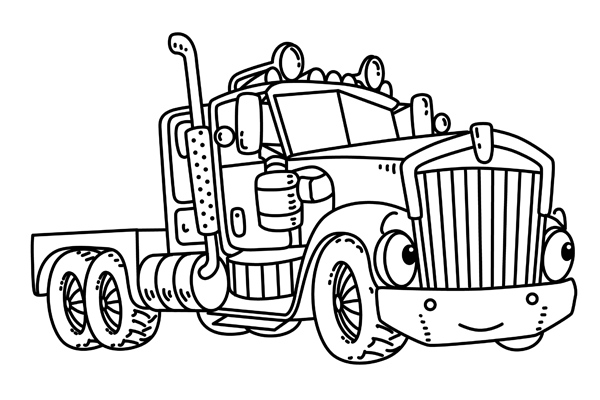 Dessin camion à colorier