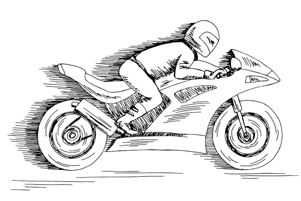 Dessin de moto à colorier