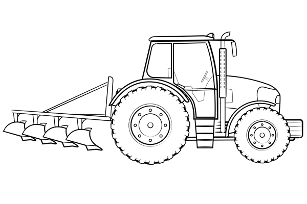 Dessin tracteur à colorier