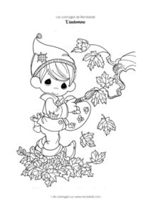 Coloriage automne mignon