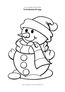 Coloriage bonhomme de neige pour enfant