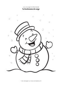 Coloriage bonhomme de neige rigolo