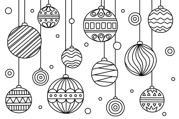 Coloriage boule de Noël à imprimer