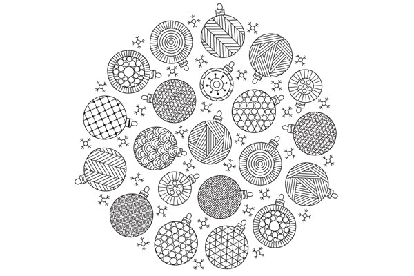 Coloriage boule de Noël gratuit