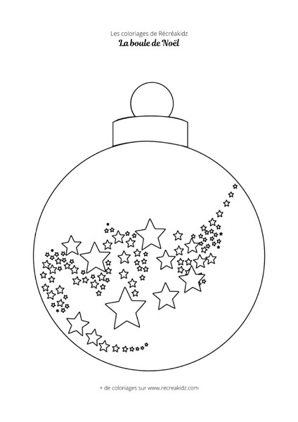 Coloriage boule de Noël simple