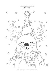 Coloriage cerf de Noël