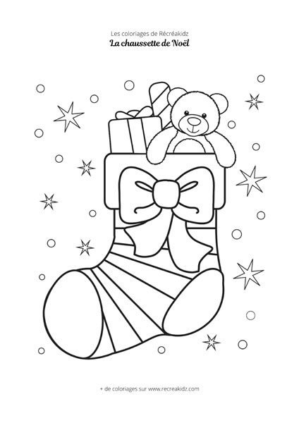 Coloriage chaussette de Noël