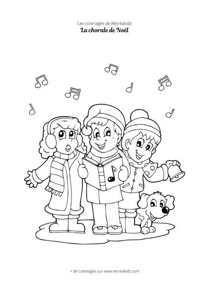 Coloriage chorale de Noël