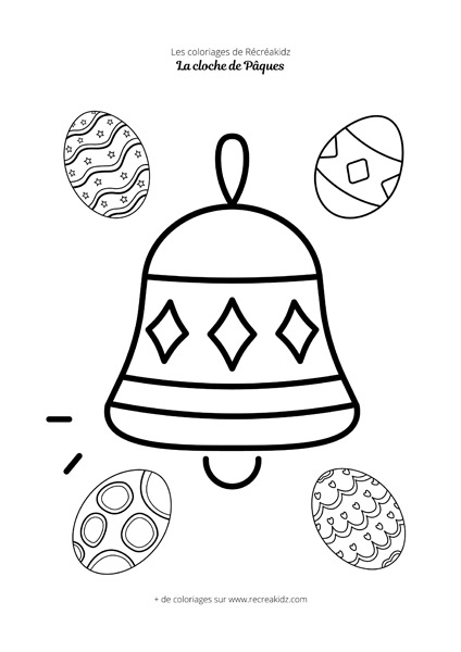 Coloriage cloche de Pâques