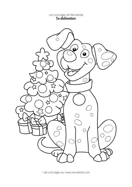 Coloriage dalmatien de Noël