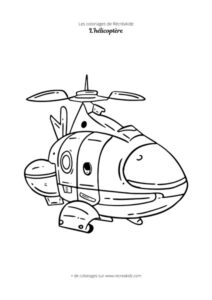 Coloriage hélicoptère futuriste