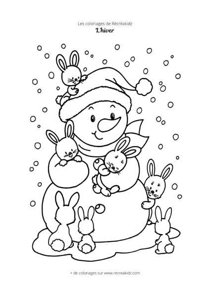 Coloriage hiver mignon