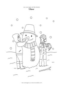 Coloriage hiver noir et blanc