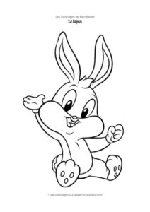 Coloriage lapin cartoon