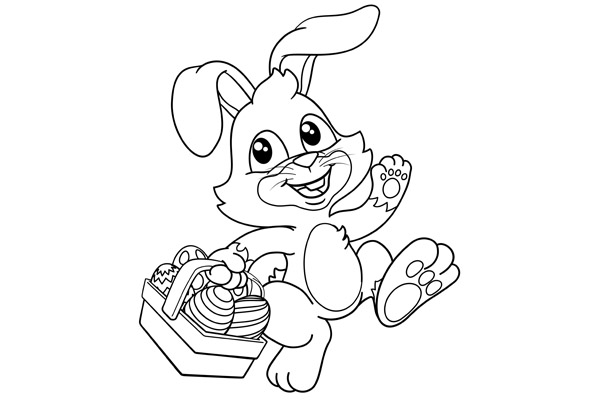 Coloriage lapin de Pâques à imprimer