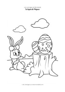 Coloriage lapin de Pâques adorable