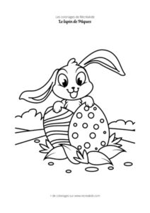 Coloriage lapin de Pâques CE1