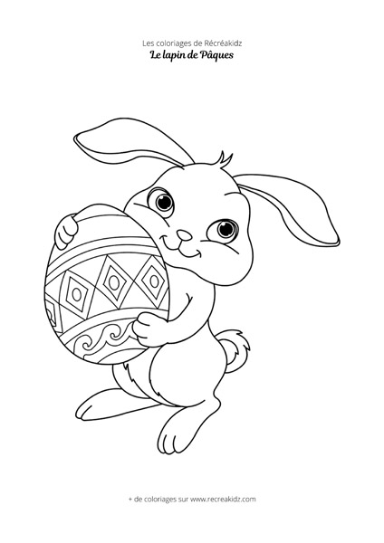 Coloriage lapin de Pâques CP