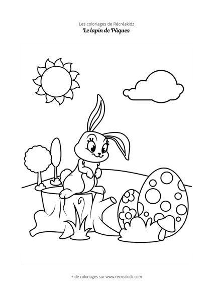 Coloriage lapin de Pâques maternelle