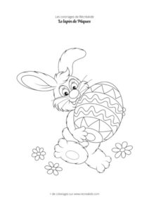 Coloriage lapin de Pâques pour enfant