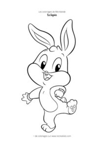 Coloriage lapin drôle