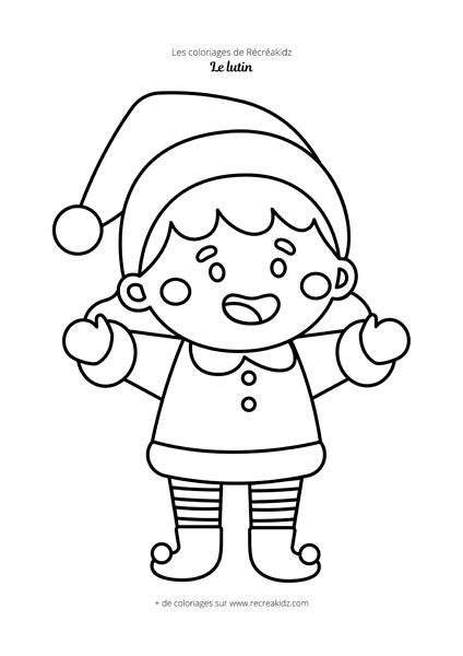 Coloriage Bebe Lutin Fille Princesse Dessin Lutin De Noel à imprimer