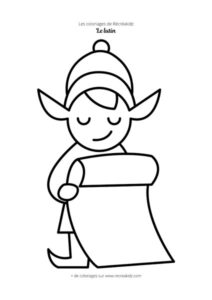 Coloriage lutin de Noël maternelle