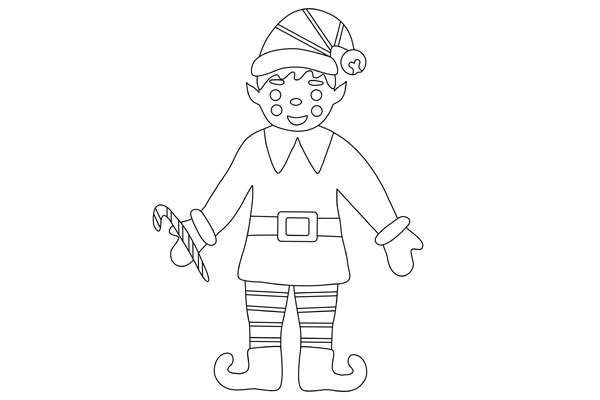 Coloriage lutin de Noël à imprimer