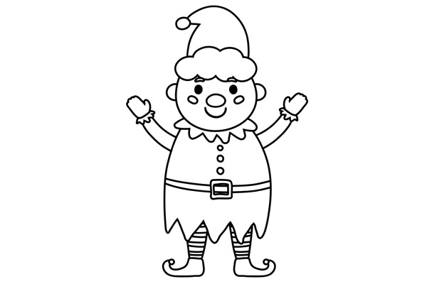 Coloriage lutin de Noël gratuit