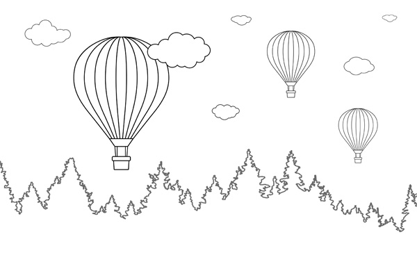 Coloriage montgolfière à imprimer